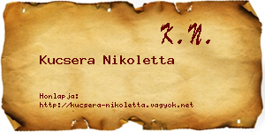 Kucsera Nikoletta névjegykártya