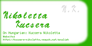 nikoletta kucsera business card